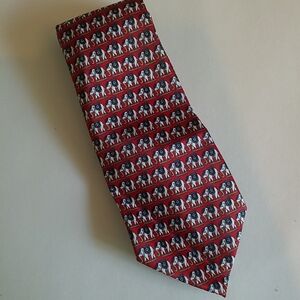 3/$45 Tie MERCEDES SILK HAND MADE HIGH FASHION Elephants Red Blue White